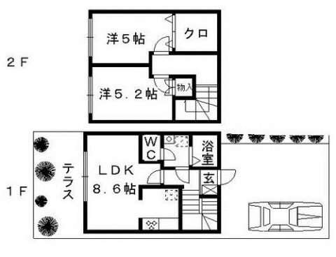 リブレア西月隈101号室-間取り