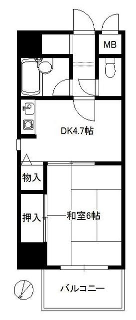 ライオンズマンション薬院駅南407号室-間取り