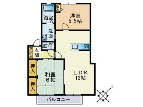 レグルス博多の森103号室-間取り