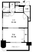 ダイナコート六本松II - 所在階***階の間取り図 3606