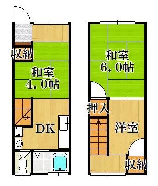 上原アパート1-2F号室-間取り