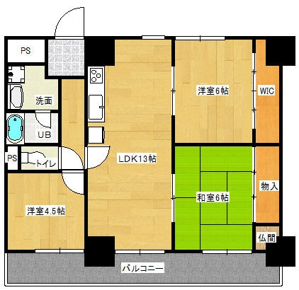 エクセルハイツ大濠公園北205号室-間取り