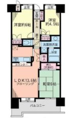 西公園チェリーマンション - 所在階2階の間取り図 3632