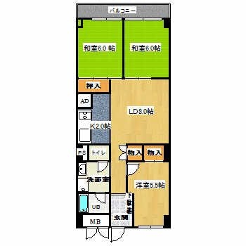 日商岩井今泉マンション904号室-間取り