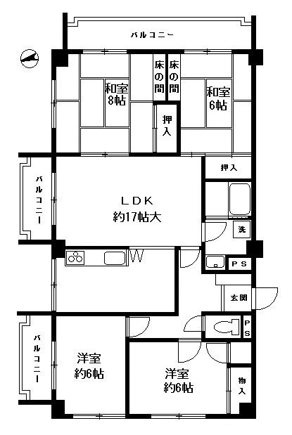 ロイヤルマンション小笹802号室-間取り