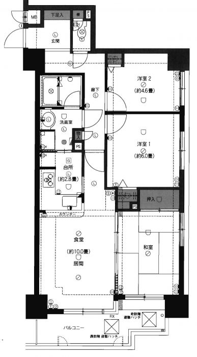 藤和シティコープ平尾駅前304号室-間取り