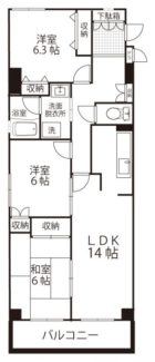 パティオ薬院 - 所在階***階の間取り図 3668