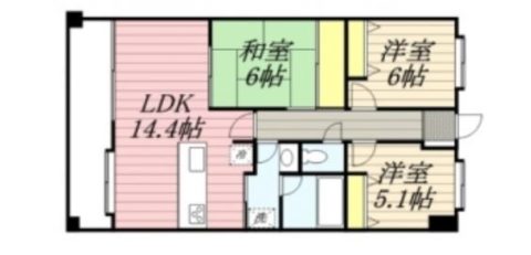 シティオ博多1305号室-間取り