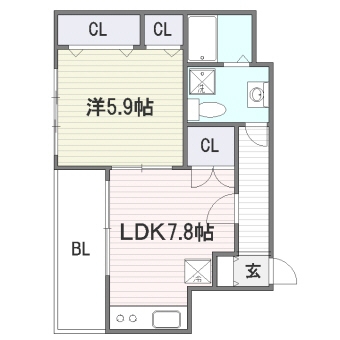 ＨＦ天神東レジデンス507号室-間取り