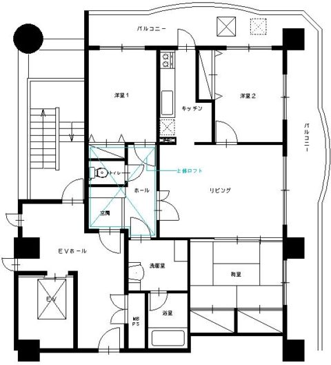 アミッドグリーン大濠701号室-間取り