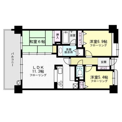 サンリヤンアネックス草香江202号室-間取り