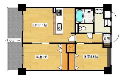 グランコート東平尾Ⅱ505号室-間取り