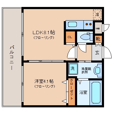 アクタス天神北706号室-間取り