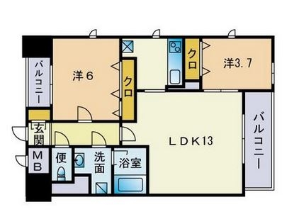 ブラン・スタイル博多407号室-間取り