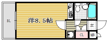 朝日プラザ天神807号室-間取り