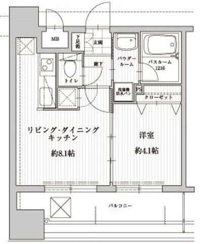 アクタス天神北806号室-間取り