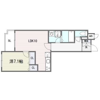 サーパス大博通り904号室-間取り