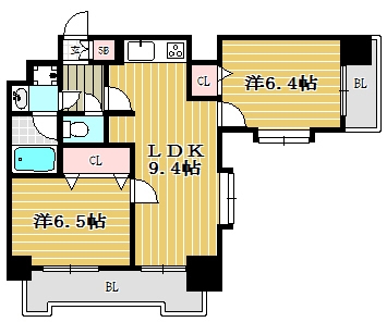 フォーラム博多駅南506号室-間取り