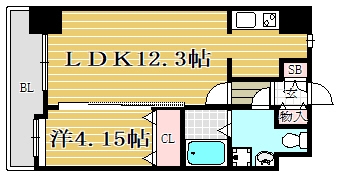 ローズモントフレア博多駅東201号室-間取り