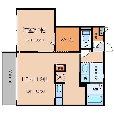 タウンコートカレラII202号室-間取り