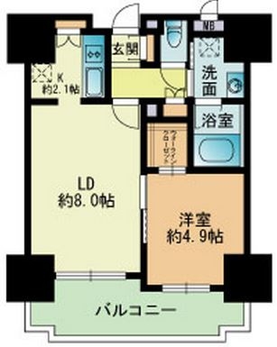 ＲＪＲプレシア吉塚駅前403号室-間取り