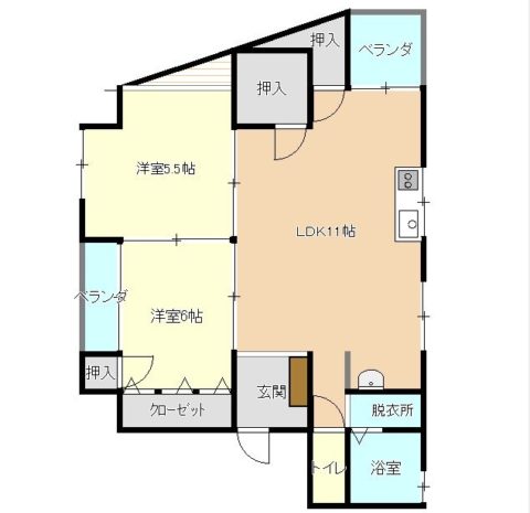 ワコーパークビル401号室-間取り