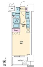 ＲＪＲプレシア薬院 - 所在階***階の間取り図 3819