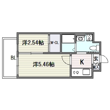 グランフォーレ薬院南806号室-間取り