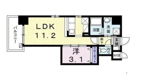 ルピナス天神204号室-間取り