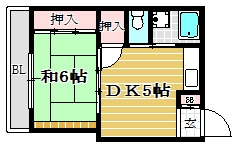 三角ビル4C号室-間取り