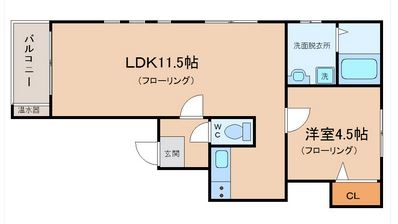 カトレア天神202号室-間取り