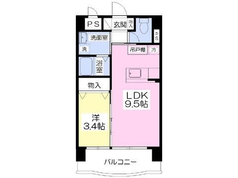 スタンドリバー東比恵404号室-間取り