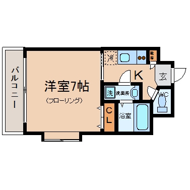 アクアシティ渡辺通203号室-間取り