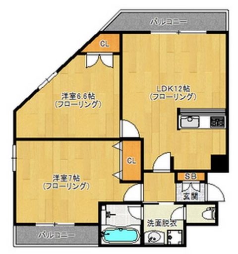 プラティーク今川205号室-間取り