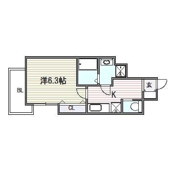 クロスステージ大濠公園701号室-間取り