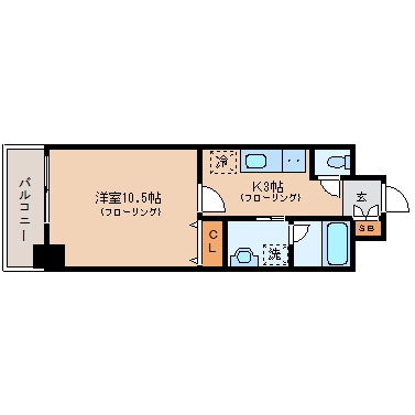 グランディール大濠606号室-間取り