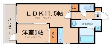 グロースメゾン博多山王207号室-間取り