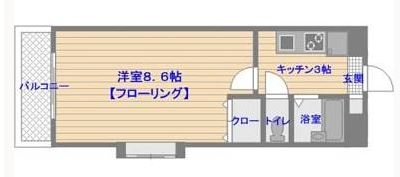 クレアトゥール地行103号室-間取り