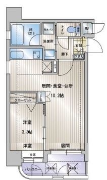 アクタス天神セントラルタワー1404号室-間取り