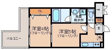 アクタス天神セントラルタワー1305号室-間取り