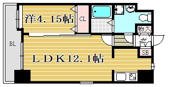 ローズモントフレア博多駅東504号室-間取り