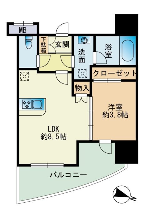 パークアクシス博多1002号室-間取り