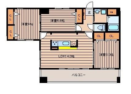 コートＫ７703号室-間取り