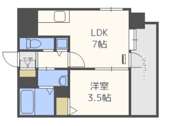 ベネフィス白金702号室-間取り