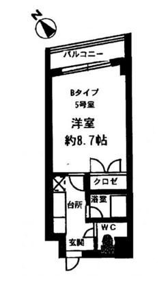 ウエストコート城南205号室-間取り