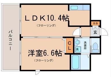 アンプルールベトン吉塚南508号室-間取り