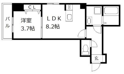 リバティ神屋902号室-間取り