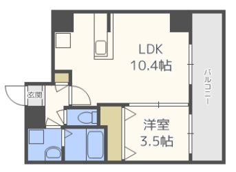 ヴォーヌンク薬院駅前306号室-間取り