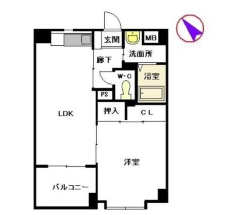 パティオ薬院II402号室-間取り