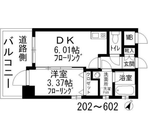 ヴィーブル天神南302号室-間取り